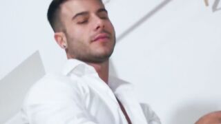 Bound Allen King rides the dick of suited Bruno Max after taking a bath