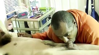 Straight long bearded Eric explodes his cum after getting his cock sucked