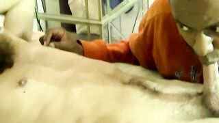 Straight long bearded Eric explodes his cum after getting his cock sucked