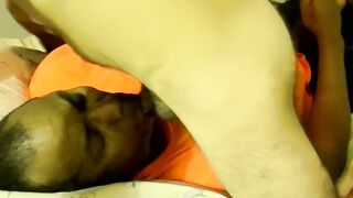 Straight long bearded Eric explodes his cum after getting his cock sucked