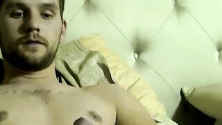 Stroking the cock of straight dude Brian Younger until he shoots his hot load of stra