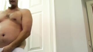 Straight Chuck prepares his long white dick to be swallowed intimately