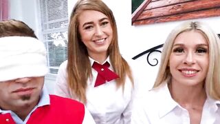 Horny students are fucking in foursome