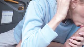 Brunette Molly Devon wants a job so I let her give me a blowjob