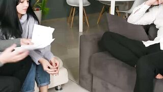 Cuckold cries while his seductive girl Sofi Le is moaning for another guy