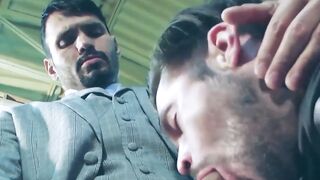 Captured Mike De Marko fucks hard in the warehouse by muscular Jean Franco