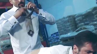 Captured Mike De Marko fucks hard in the warehouse by muscular Jean Franco