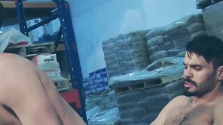Captured Mike De Marko fucks hard in the warehouse by muscular Jean Franco