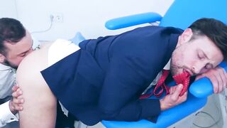 Suited Drew Dixon welcomed the long thick cock of doctor Sir PeterÂ 