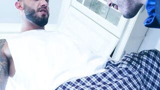 Plumber Leo La Rosa licked and banged the ass of suited Alan Vicenzo