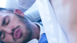 Master Pol Prince fucked the hairy ass of blindfolded Dani Robles on the sofa