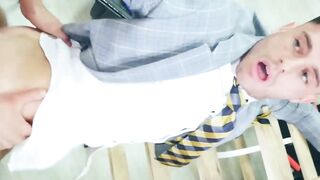 Young Manuel Reyes spreads hole to welcome the hard thick cock of Christian Sam