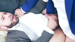 Horny Diego Reyes sits and takes every inch of the cock of suited D Dan