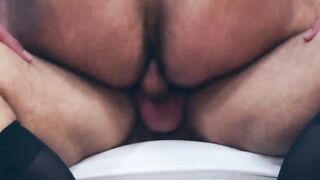 Rough fucking and wet rimming by suited Christian Sam and Little Brako