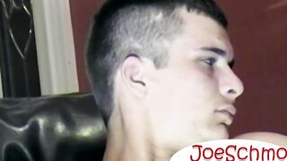Handsome tattoed straight guy Gage Winchester alluringly masturbates his huge dick