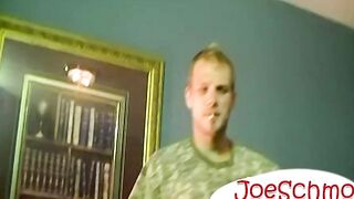 Pleasing gay Taz hard huge dick through wild blowjob and hand stroking.