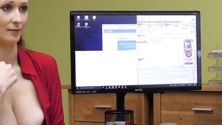 Charismatic lady Isabella Lui screams hard from credit managers pounding