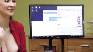 Charismatic lady Isabella Lui screams hard from credit managers pounding