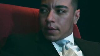 Hunky Gustavo Cruz fucked the wet ass of suited Axel Brown in the cinema
