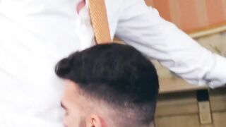 Wet and wild cock sucking and ass fucking by tailor Adam Franco and Pol Prince