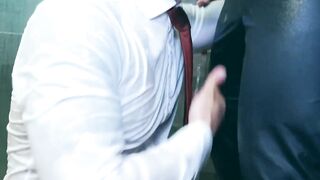 Wet blowjob and ass pounding by hotties Alan Vicenzo and John Brachalli