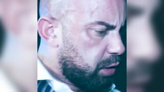 Muscular Alan Vicenzo face fucked and ass pounded by hottie Bruno Max