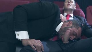Hardcore take turn anal fucking in the cinema by suited Denis Vega and Ivan Gregory