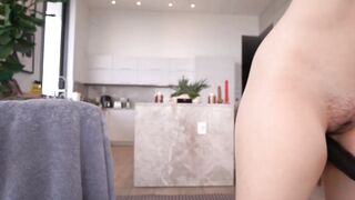 Sexy Whore Rides Clear Dildo