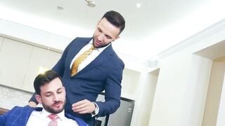 Sexy Javi Gray puts himself into a hardcore spit roasting with Donato Reyes