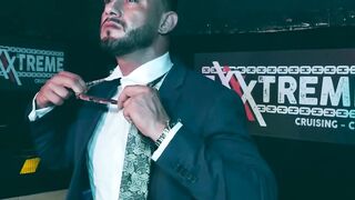 Horny Drew Dixon hops on the sling and get a rough ass drilling from Leo La Rosa