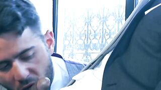 Wet blowjob and anal fucking by butler Xavi Duran and master Robbie Rojo