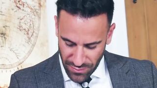 Suited Dan Tyser bent over for a rough ass fucking by psychologist Gustavo Cruz