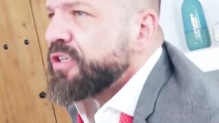 Suited Dan Tyser bent over for a rough ass fucking by psychologist Gustavo Cruz