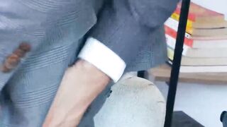 Suited Dan Tyser bent over for a rough ass fucking by psychologist Gustavo Cruz
