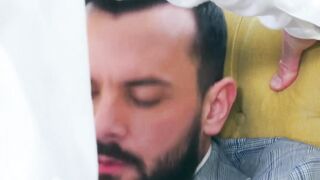 Bearded Sir Peter fingered and fucked the smooth hole of sexy Lukas Daken