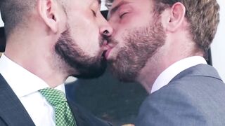 Suited Christian Sam fucks his work colleague Gabriel Phoeniz with his toy