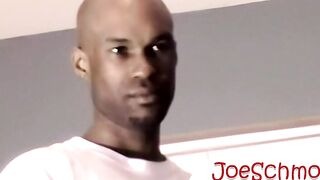 Hunky Gentleman strokes his long thick black dick until he cums a lot of juicy load