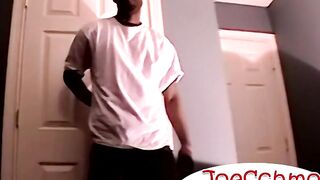 Hunky Gentleman strokes his long thick black dick until he cums a lot of juicy load