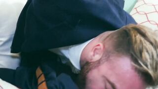 Sensual rimming and fucking by suited buddies Joe Gills and Manuel Scalco