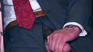 Suited Dani Robles and Marco Napoli had fun in a flip flop fucking in the sling