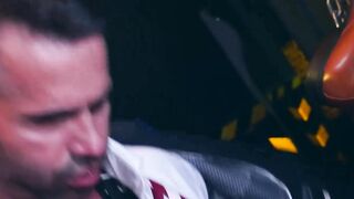 Suited Dani Robles and Marco Napoli had fun in a flip flop fucking in the sling