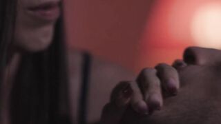 Trans stepsister masturbates beside her stepbrother