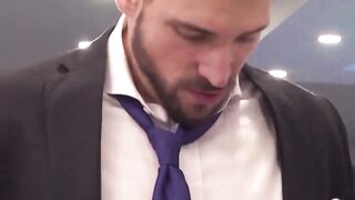 Cock jerking and ass ramming by suited Denis Vega and hot Enzo Rimenez