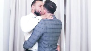 Suited Franky Fox screamed as he took the thick cock of hot Sir Peter