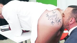 Wet cock sucking and ass ramming by sexy Dani Robles and Nicholas Bardem