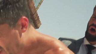 Erotic kissing and deep dick riding by suited Hector de Silva and Jay Roberts