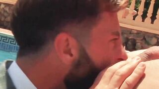 Erotic kissing and deep dick riding by suited Hector de Silva and Jay Roberts