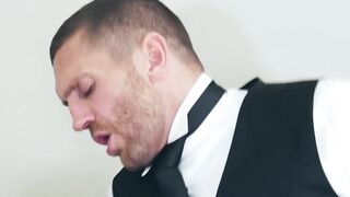 Suited Emir Boscatto offered his tight ass to got rammed hard by Sir Peter