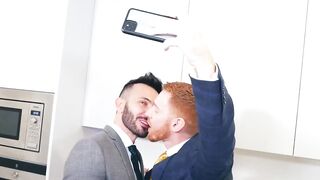 Hardcore take turn ass drilling by redhead Leander and sexy Johnny Viper