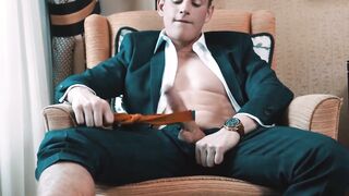 Young Reno Gold had jacked his long thick cock passionately